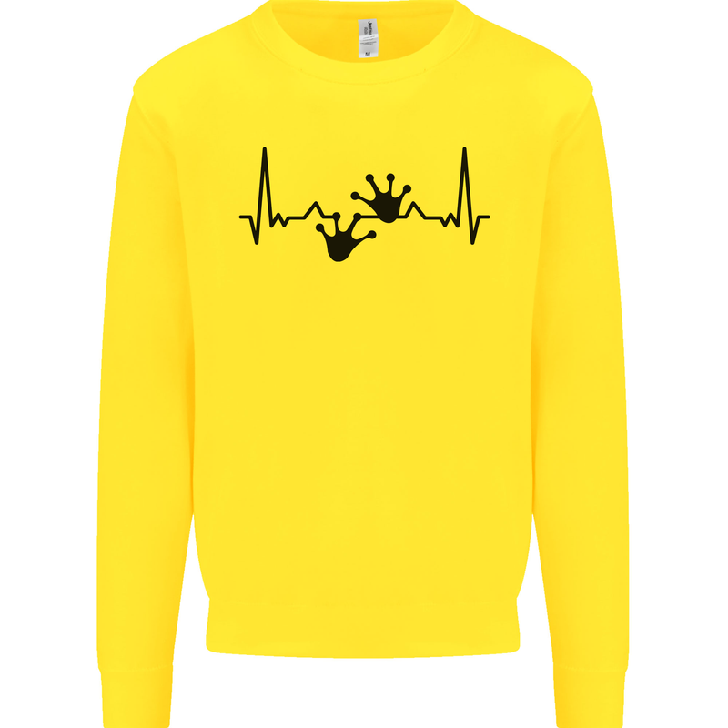 Lizard ECG Gekko Pulse Bearded Dragon Kids Sweatshirt Jumper Yellow