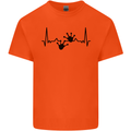 Lizard ECG Gekko Pulse Bearded Dragon Kids T-Shirt Childrens Orange