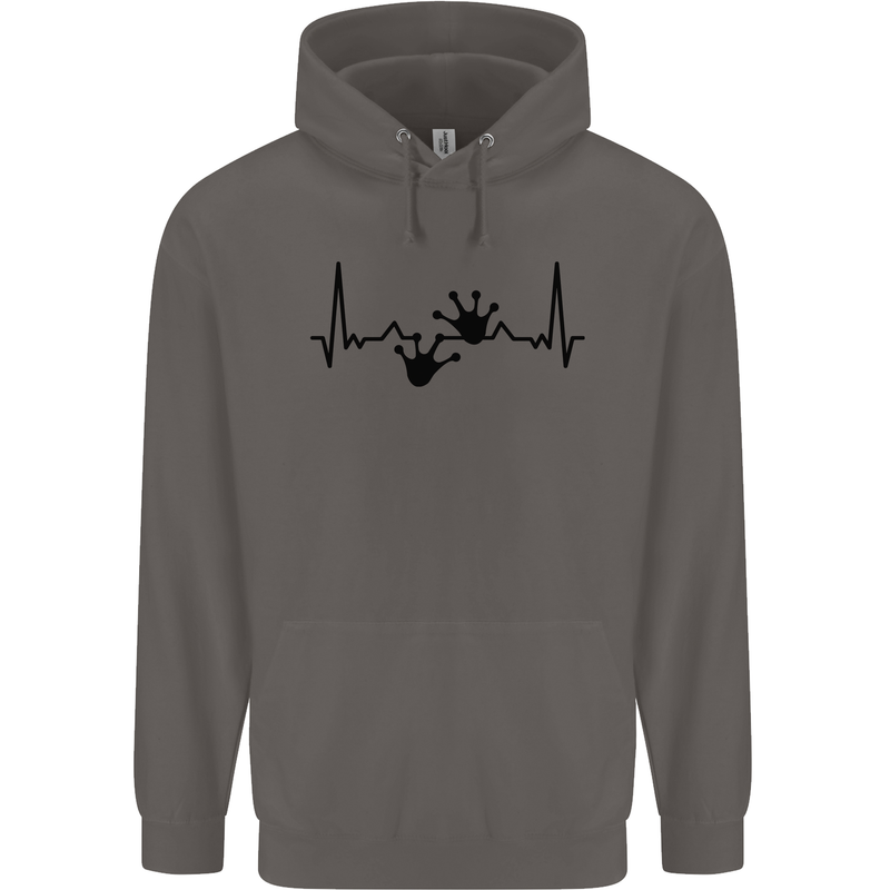 Lizard ECG Gekko Pulse Bearded Dragon Mens 80% Cotton Hoodie Charcoal