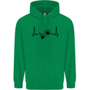 Lizard ECG Gekko Pulse Bearded Dragon Mens 80% Cotton Hoodie Irish Green