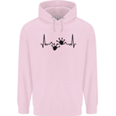 Lizard ECG Gekko Pulse Bearded Dragon Mens 80% Cotton Hoodie Light Pink