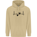 Lizard ECG Gekko Pulse Bearded Dragon Mens 80% Cotton Hoodie Sand