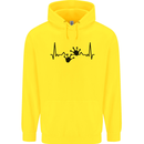 Lizard ECG Gekko Pulse Bearded Dragon Mens 80% Cotton Hoodie Yellow