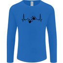 Lizard ECG Gekko Pulse Bearded Dragon Mens Long Sleeve T-Shirt Royal Blue