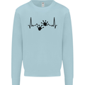 Lizard ECG Gekko Pulse Bearded Dragon Mens Sweatshirt Jumper Light Blue