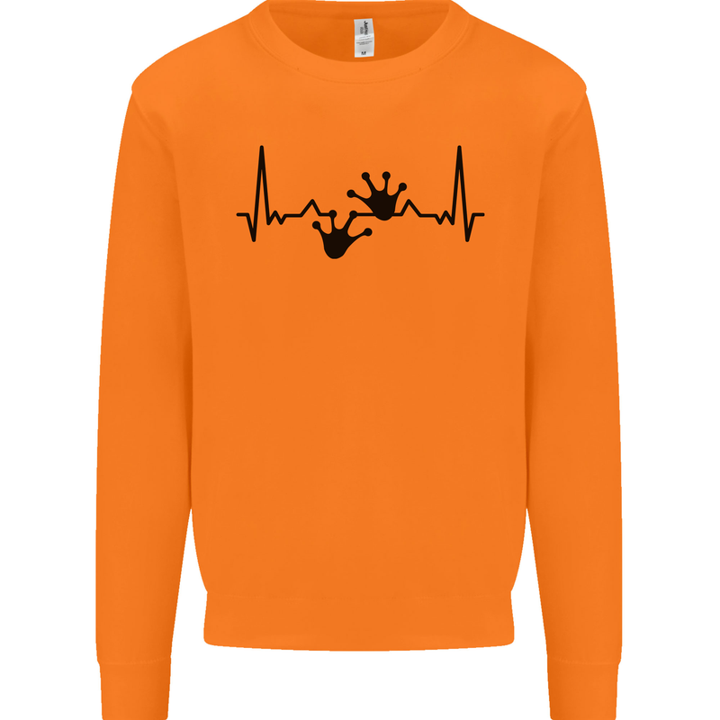 Lizard ECG Gekko Pulse Bearded Dragon Mens Sweatshirt Jumper Orange