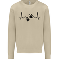 Lizard ECG Gekko Pulse Bearded Dragon Mens Sweatshirt Jumper Sand