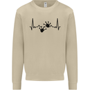 Lizard ECG Gekko Pulse Bearded Dragon Mens Sweatshirt Jumper Sand