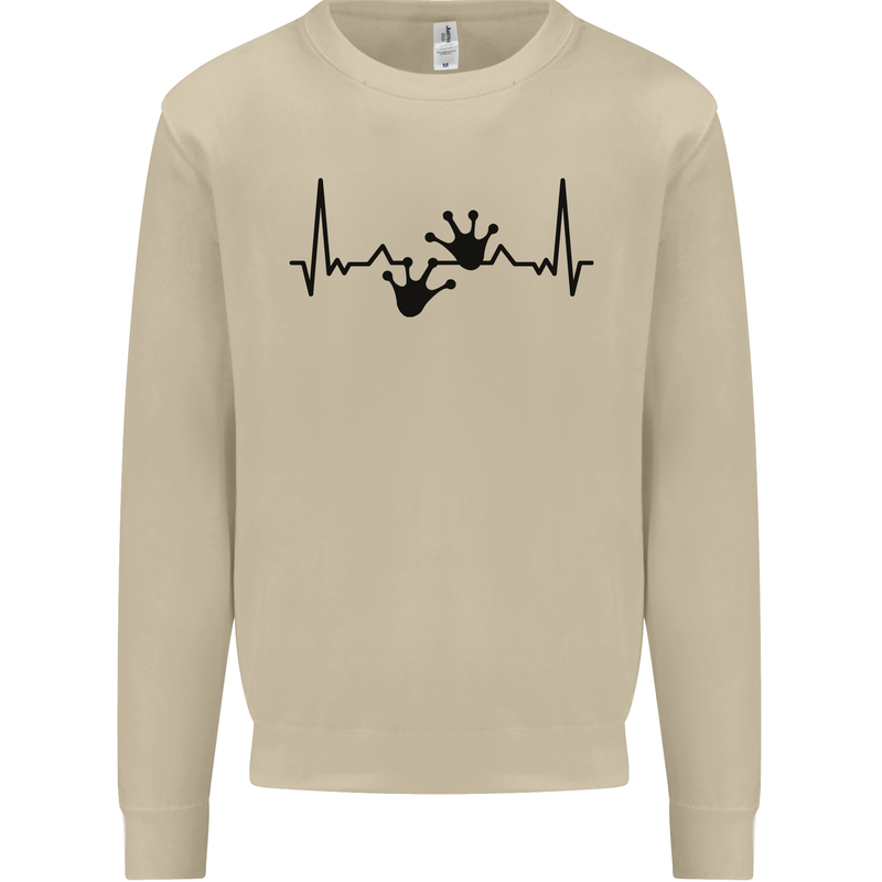 Lizard ECG Gekko Pulse Bearded Dragon Mens Sweatshirt Jumper Sand