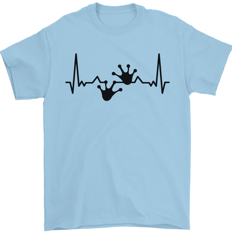 Lizard ECG Gekko Pulse Bearded Dragon Mens T-Shirt 100% Cotton Light Blue