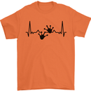 Lizard ECG Gekko Pulse Bearded Dragon Mens T-Shirt 100% Cotton Orange
