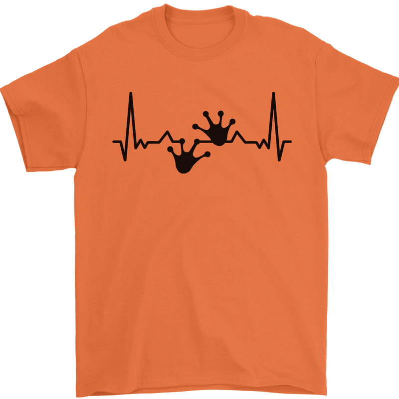 Lizard ECG Gekko Pulse Bearded Dragon Mens T-Shirt 100% Cotton Orange