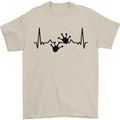 Lizard ECG Gekko Pulse Bearded Dragon Mens T-Shirt 100% Cotton Sand