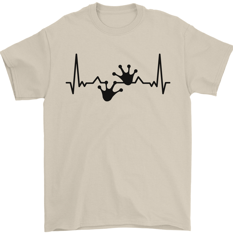 Lizard ECG Gekko Pulse Bearded Dragon Mens T-Shirt 100% Cotton Sand