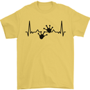 Lizard ECG Gekko Pulse Bearded Dragon Mens T-Shirt 100% Cotton Yellow