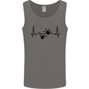 Lizard ECG Gekko Pulse Bearded Dragon Mens Vest Tank Top Charcoal