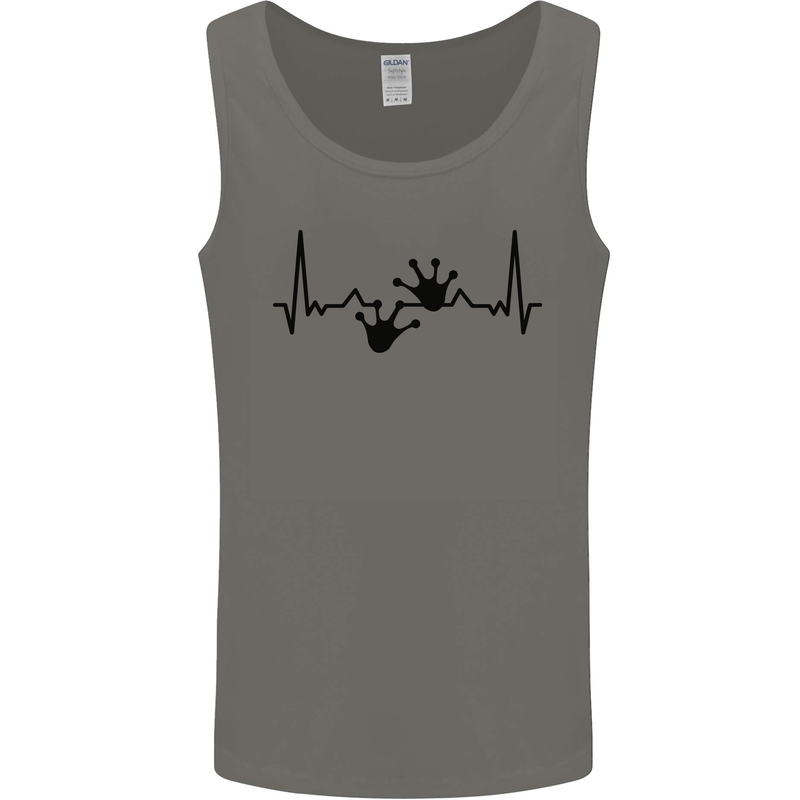Lizard ECG Gekko Pulse Bearded Dragon Mens Vest Tank Top Charcoal