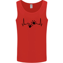 Lizard ECG Gekko Pulse Bearded Dragon Mens Vest Tank Top Red