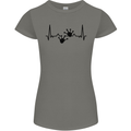 Lizard ECG Gekko Pulse Bearded Dragon Womens Petite Cut T-Shirt Charcoal