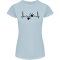 Lizard ECG Gekko Pulse Bearded Dragon Womens Petite Cut T-Shirt Light Blue