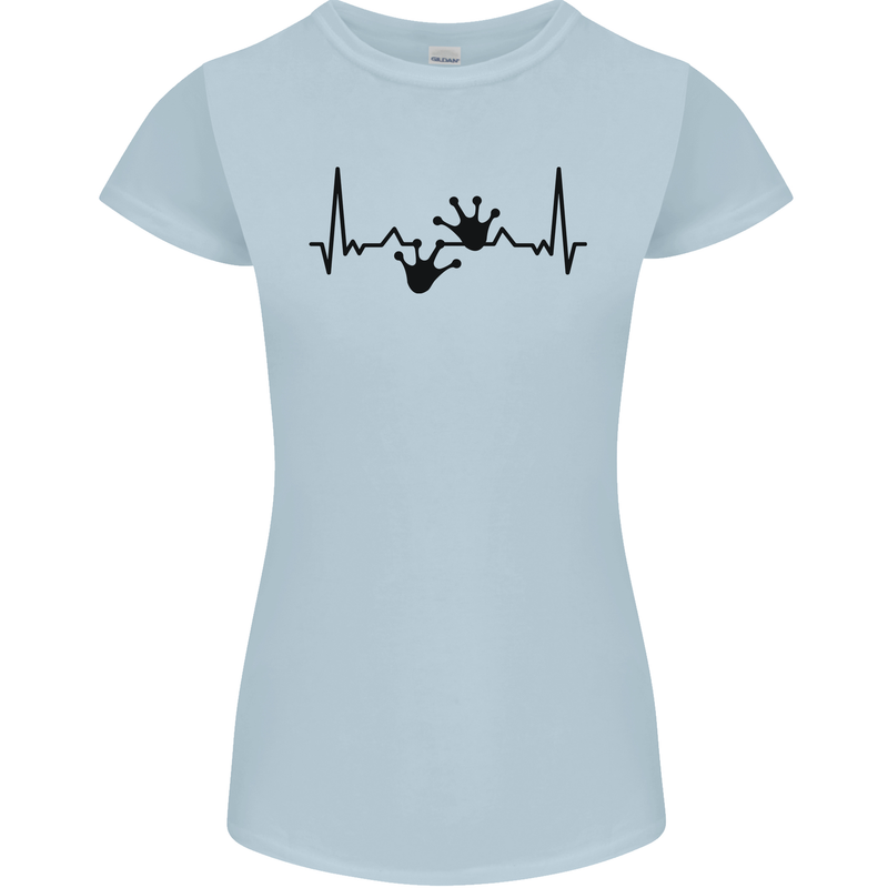 Lizard ECG Gekko Pulse Bearded Dragon Womens Petite Cut T-Shirt Light Blue