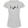 Lizard ECG Gekko Pulse Bearded Dragon Womens Petite Cut T-Shirt Sports Grey