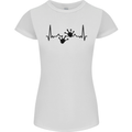 Lizard ECG Gekko Pulse Bearded Dragon Womens Petite Cut T-Shirt White