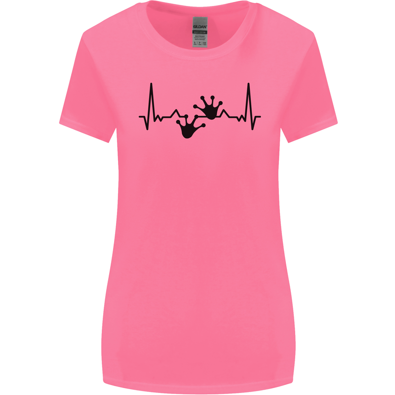 Lizard ECG Gekko Pulse Bearded Dragon Womens Wider Cut T-Shirt Azalea