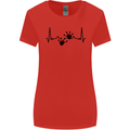 Lizard ECG Gekko Pulse Bearded Dragon Womens Wider Cut T-Shirt Red