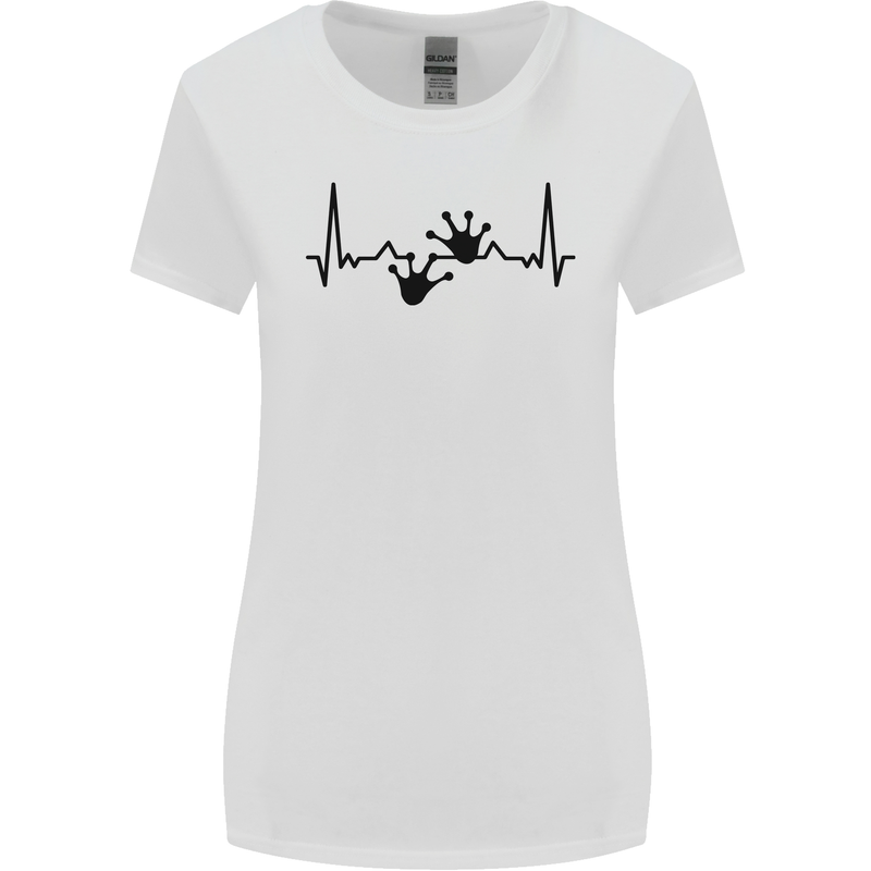 Lizard ECG Gekko Pulse Bearded Dragon Womens Wider Cut T-Shirt White