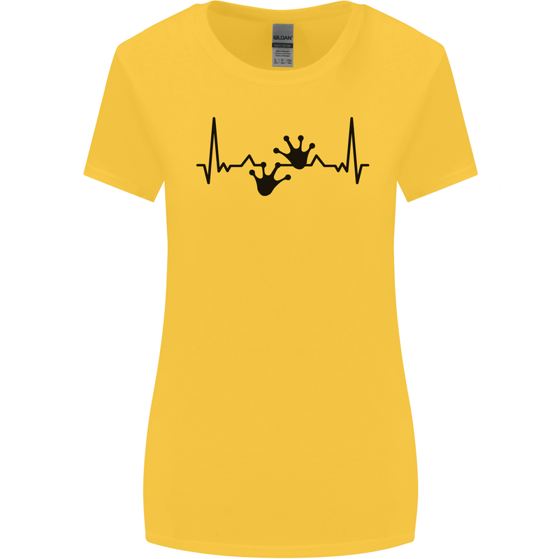 Lizard ECG Gekko Pulse Bearded Dragon Womens Wider Cut T-Shirt Yellow