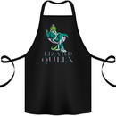 Lizard Queen Chameleon Bearded Dragon Cotton Apron 100% Organic Black
