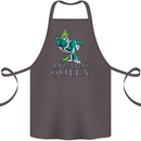 Lizard Queen Chameleon Bearded Dragon Cotton Apron 100% Organic Dark Grey