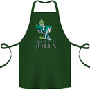 Lizard Queen Chameleon Bearded Dragon Cotton Apron 100% Organic Forest Green