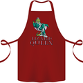 Lizard Queen Chameleon Bearded Dragon Cotton Apron 100% Organic Maroon