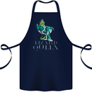 Lizard Queen Chameleon Bearded Dragon Cotton Apron 100% Organic Navy Blue