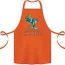 Lizard Queen Chameleon Bearded Dragon Cotton Apron 100% Organic Orange