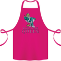Lizard Queen Chameleon Bearded Dragon Cotton Apron 100% Organic Pink