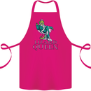 Lizard Queen Chameleon Bearded Dragon Cotton Apron 100% Organic Pink