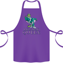 Lizard Queen Chameleon Bearded Dragon Cotton Apron 100% Organic Purple