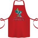Lizard Queen Chameleon Bearded Dragon Cotton Apron 100% Organic Red