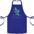 Lizard Queen Chameleon Bearded Dragon Cotton Apron 100% Organic Royal Blue