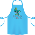 Lizard Queen Chameleon Bearded Dragon Cotton Apron 100% Organic Turquoise