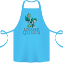 Lizard Queen Chameleon Bearded Dragon Cotton Apron 100% Organic Turquoise