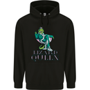 Lizard Queen Chameleon Bearded Dragon Mens 80% Cotton Hoodie Black