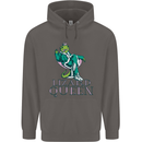 Lizard Queen Chameleon Bearded Dragon Mens 80% Cotton Hoodie Charcoal
