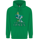 Lizard Queen Chameleon Bearded Dragon Mens 80% Cotton Hoodie Irish Green