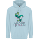 Lizard Queen Chameleon Bearded Dragon Mens 80% Cotton Hoodie Light Blue