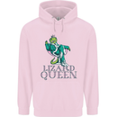 Lizard Queen Chameleon Bearded Dragon Mens 80% Cotton Hoodie Light Pink