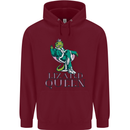 Lizard Queen Chameleon Bearded Dragon Mens 80% Cotton Hoodie Maroon